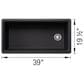 Blanco Inteos 39" Undermount Single Bowl Kitchen Sink in Coal Black, , large
