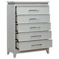 Belle Furnishings Reflections 5-Drawer Chest in Pearl White and Rhinestone, , large