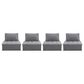 Elements International Paxton 4-Piece Armless Modular Sectional in Charcoal, , large