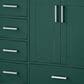 Lexora Home Jacques 72" Double Bathroom Vanity in Green with 2 cm White Cultured Marble Top and Rectangular Sinks, , large