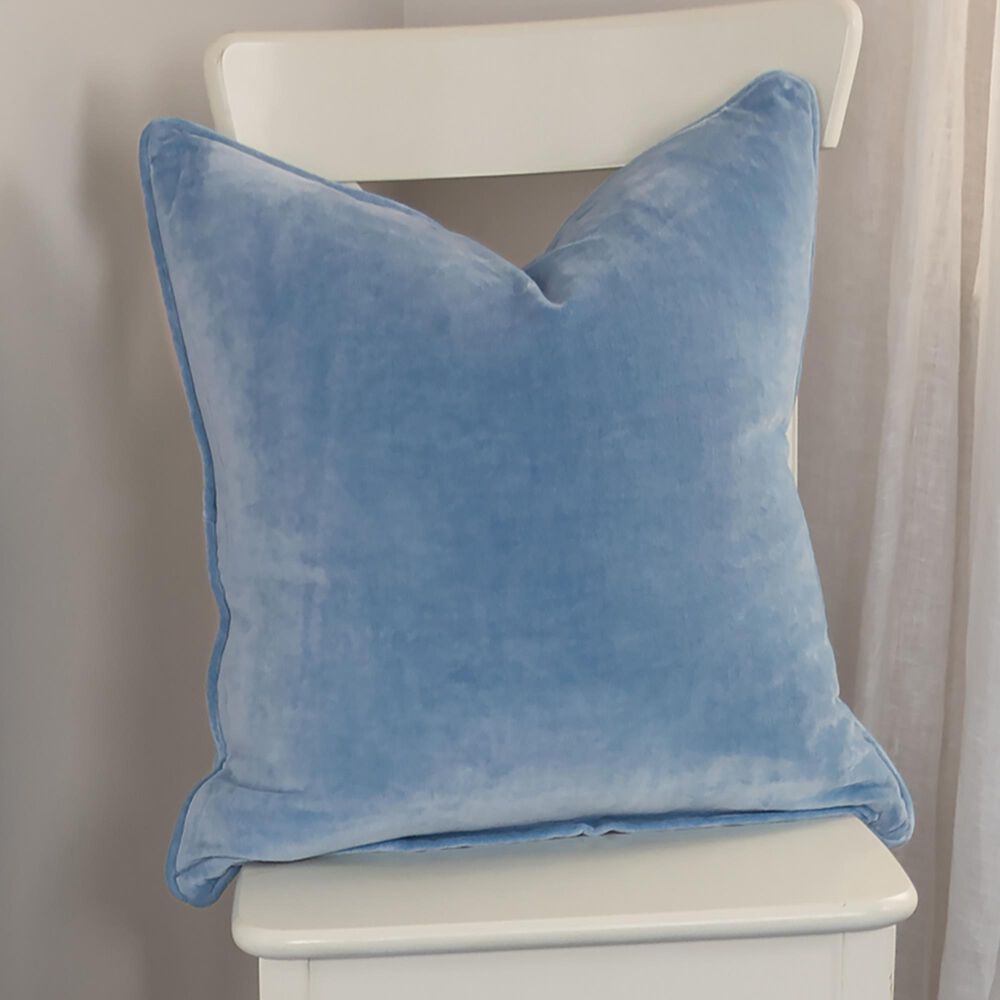 Rizzy Home Solid 20" Down Filled Pillow in Blue, , large