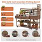HOMLUX 62.3"" Outdoor Kitchen Island in Brown, , large