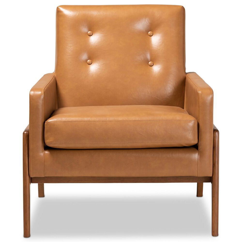 Baxton Studio Perris Lounge Chair in Tan, , large