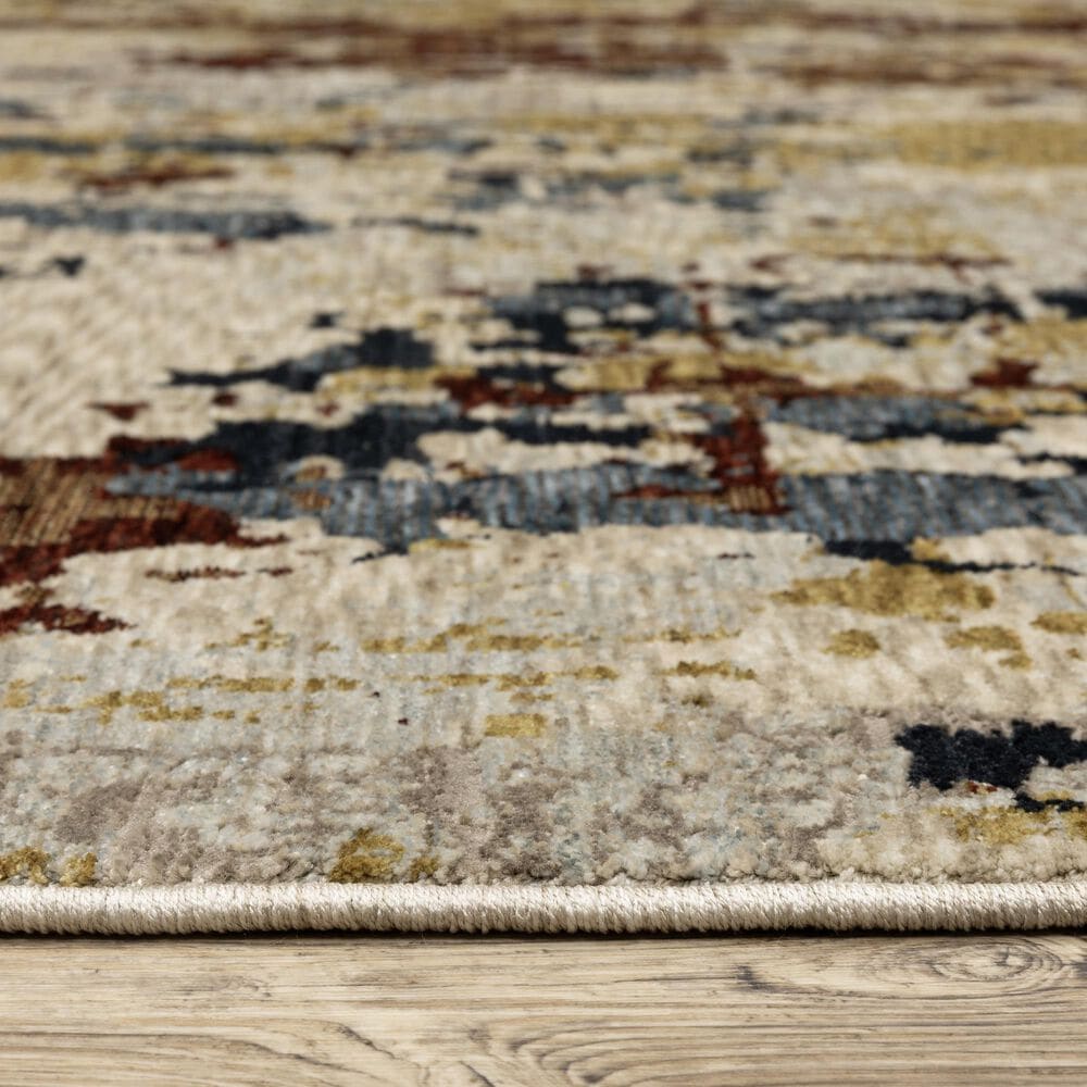 Oriental Weavers Capella Abstract Beige and Multicolor 6&#39;7&quot; x 9&#39;6&quot; Area Rug, , large