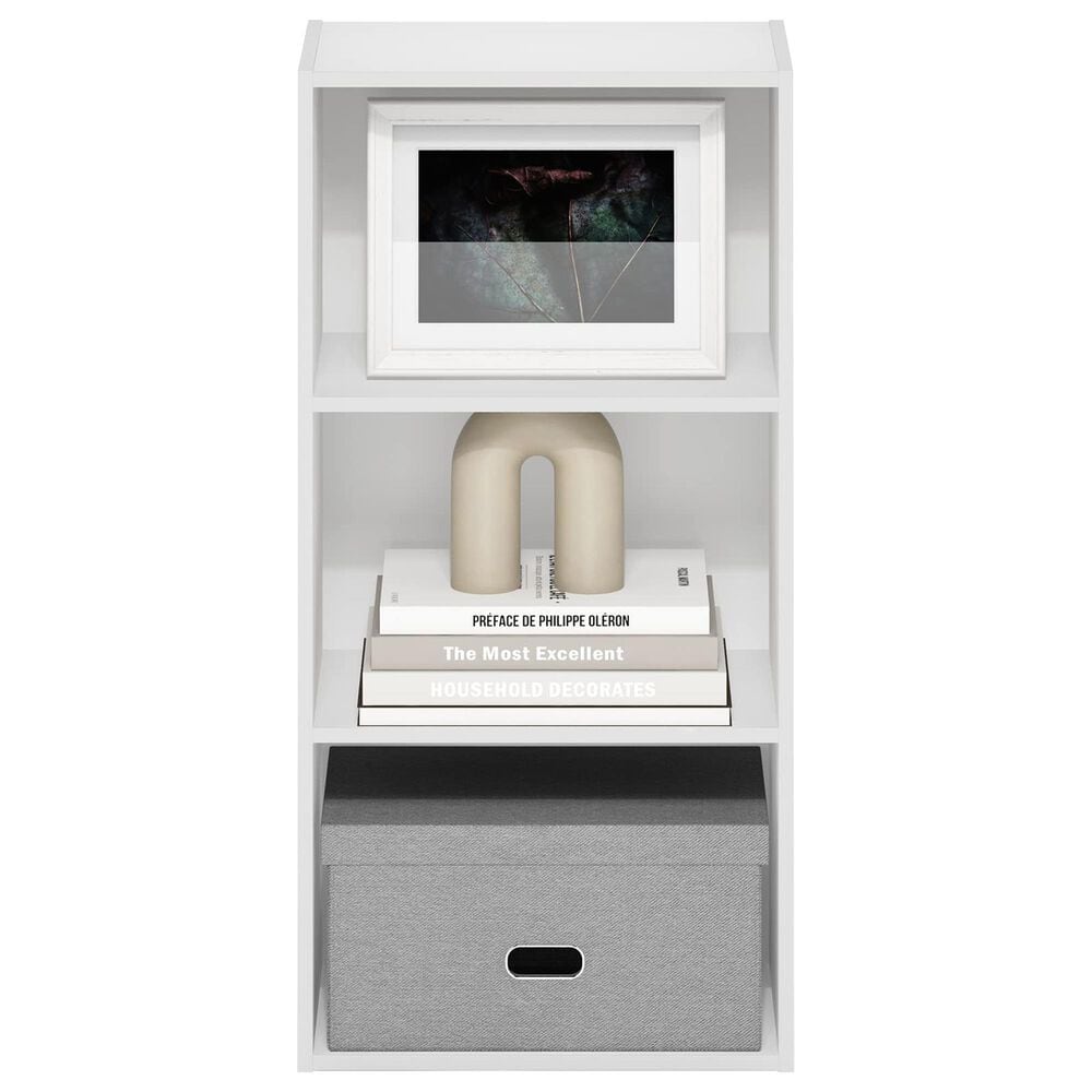 HOMLUX 3-Tier Open Shelf Bookcase in White, , large