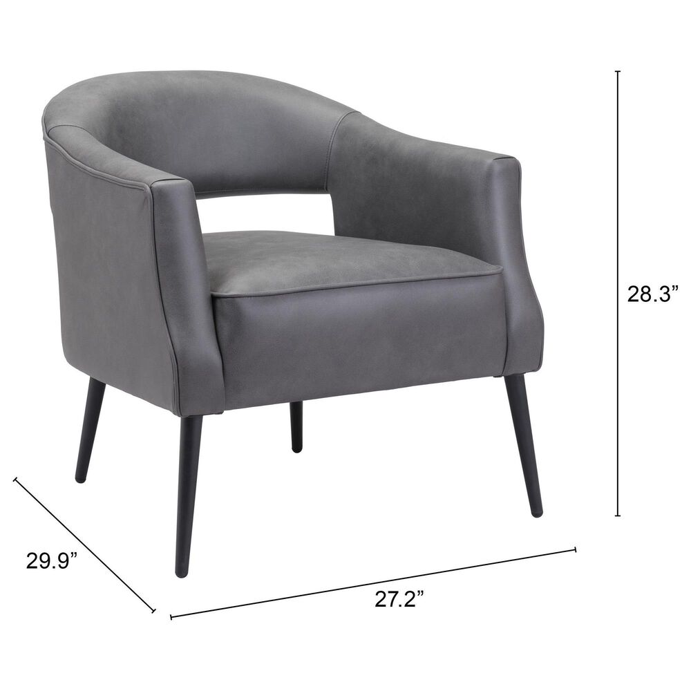 Zuo Modern Berkeley Accent Chair in Vintage Gray and Gold, , large