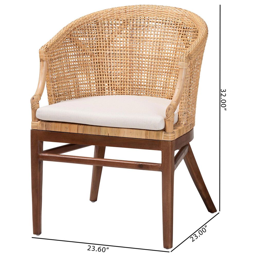 Baxton Studio Lumajang Arm Chair in Light Honey and Walnut Brown (Set of 2), , large