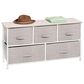 mDesign 5-Drawer Wide Dresser with Fabric Drawers in Linen, , large