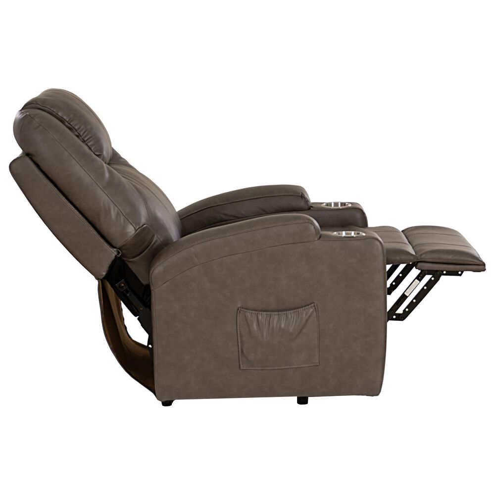 Linon Home Decor Peoria Power Lift Recliner in Mushroom, , large