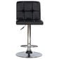 Parkerville Furniture Line Quilted Back Adjustable Swivel Bar Stool in Chrome and Black, , large