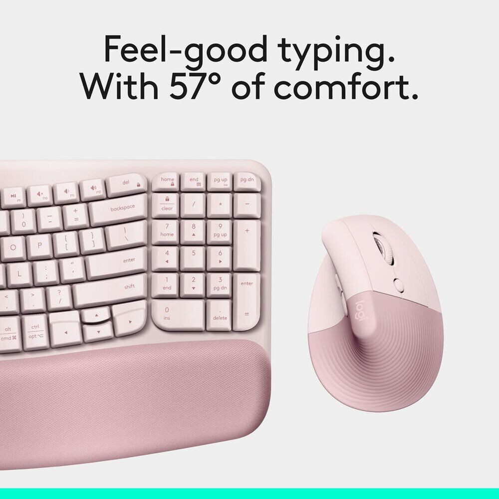Logitech Ergo Wave Keys and Lift Combo in Rose, , large