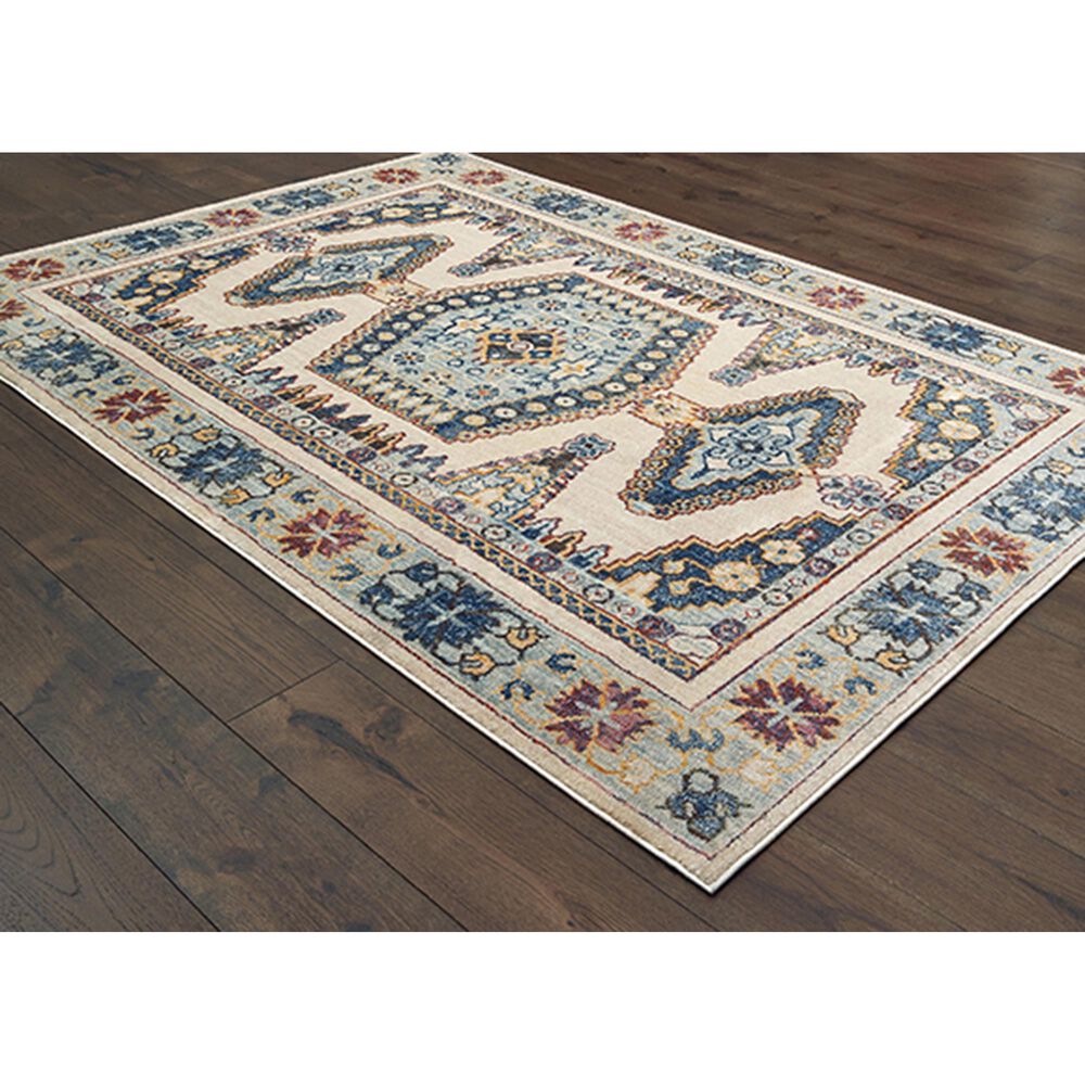 Oriental Weavers Pandora 5991I 9&#39;10&quot; x 12&#39;10&quot; Ivory and Blue Area Rug, , large