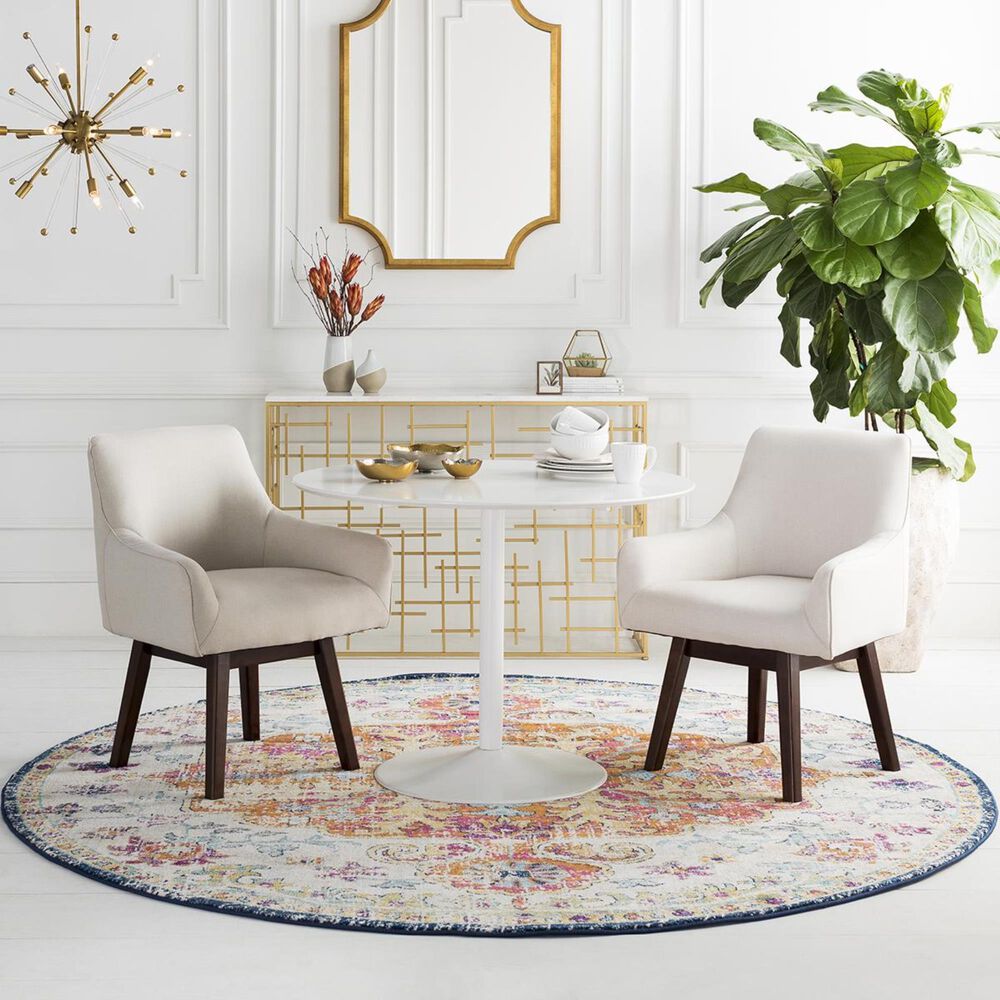 Surya Harput HAP-1000 5&#39;3&quot; Round Saffron and Gray Area Rug, , large