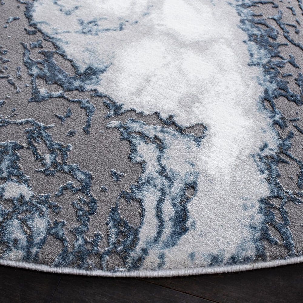 Safavieh Craft CFT844M 6&#39;7&quot; Round Blue and Grey Area Rug, , large