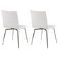 Lumisource Mason Swivel Side Chair with White Upholstered in Brushed Stainless Steel (Set of 2), , large