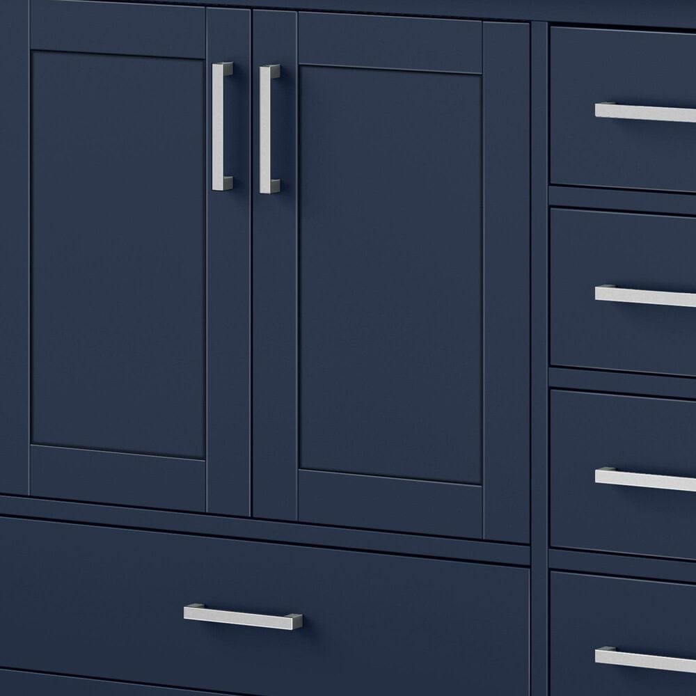 Lexora Home Jacques 72&quot; Double Bathroom Vanity in Navy Blue with 2 cm White Cultured Marble Top and Rectangular Sinks, , large