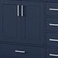 Lexora Home Jacques 72" Double Bathroom Vanity in Navy Blue with 2 cm White Cultured Marble Top and Rectangular Sinks, , large