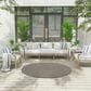 Nourison Courtyard Ivory and Charcoal 5" Round Indoor/Outdoor Area Rug, , large