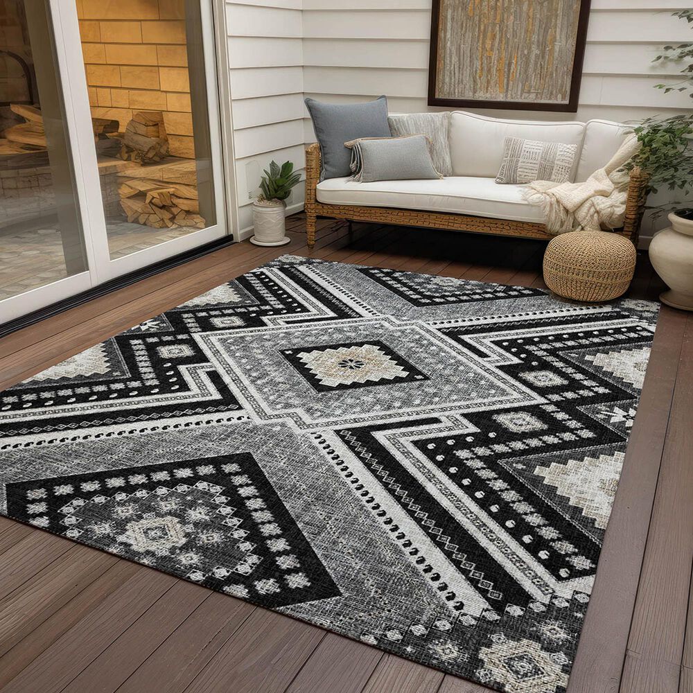 Dalyn Rug Company Portico PO5 Black 8&#39; x 10&#39; Area Rug, , large