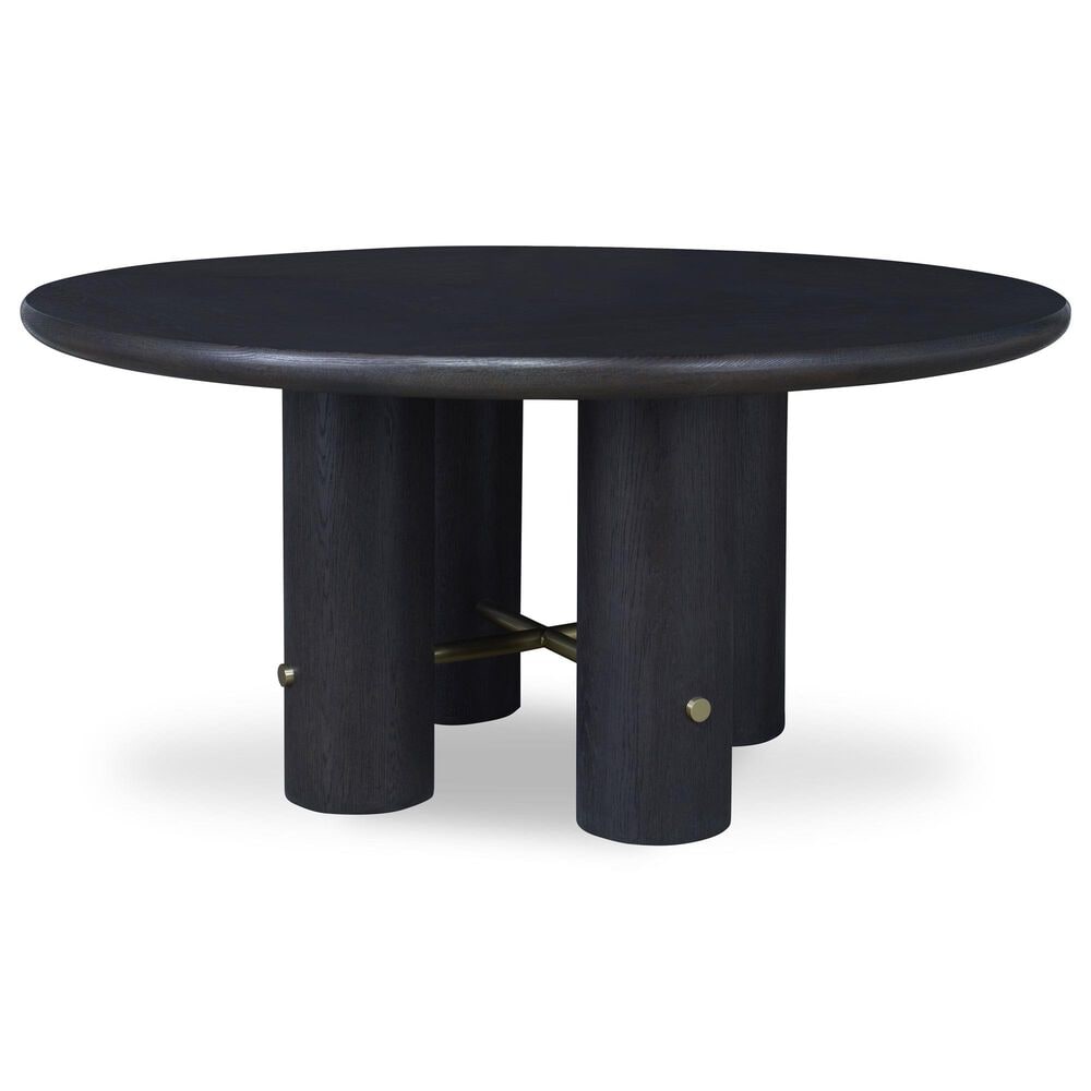 Century Cadence Dining Table in Mocha and Antique Brass Accents - Table Only, , large
