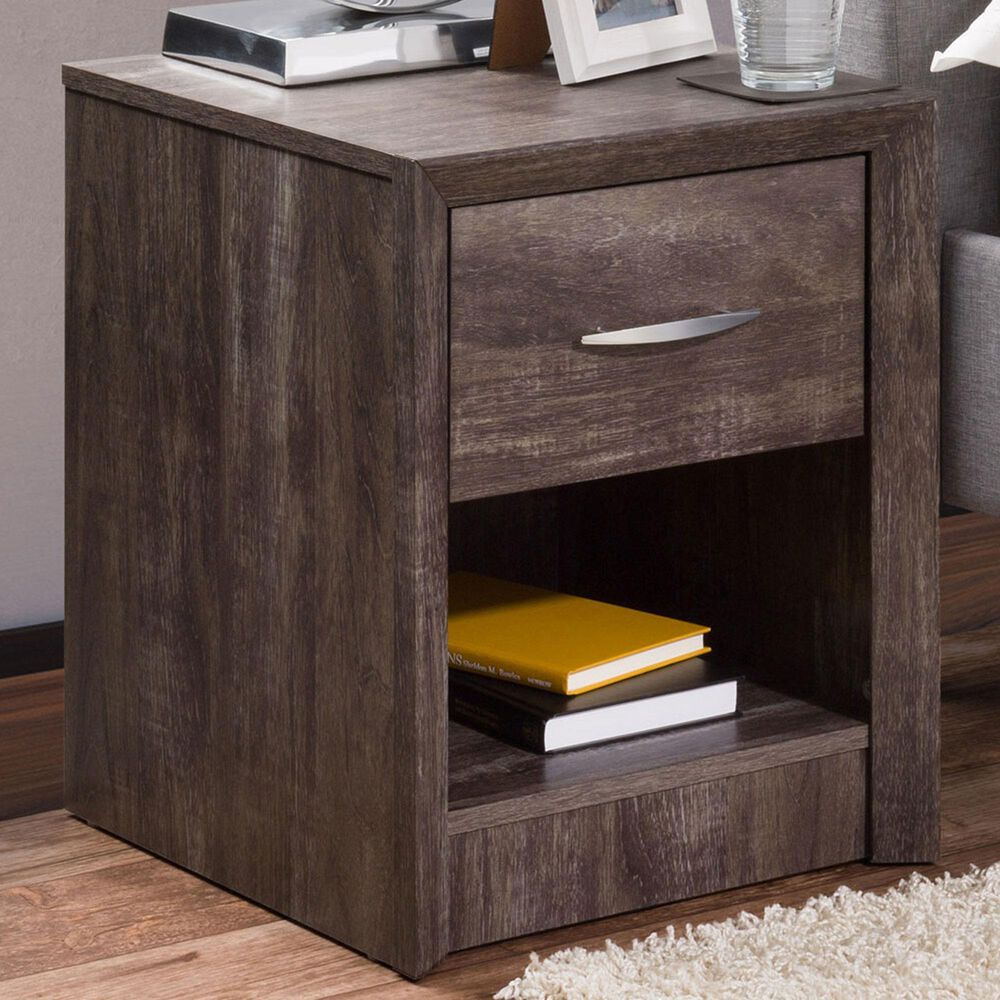 CorLiving Newport 1 Drawer Nightstand in Grey Washed Oak, , large