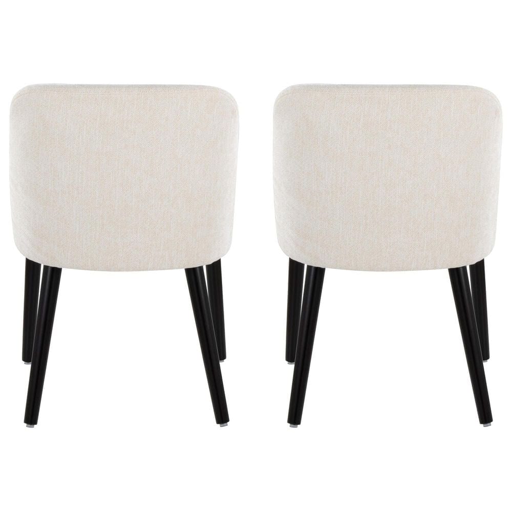 Lumisource Rina Side Chair with Cream Cushion in Black &#40;Set of 2&#41;, , large