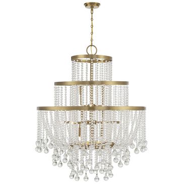 Savoy House Luna 15 Light Chandelier in Warm Brass, , large