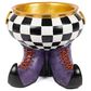 The Gerson Company 8.8" Resin Halloween Witch"s Cauldron in Black, White and Orange, , large