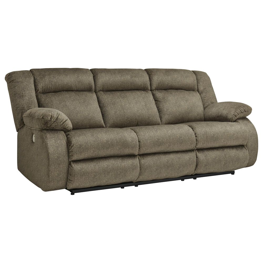 Signature Design by Ashley Burkner Power Sofa in Mocha Velvet, , large