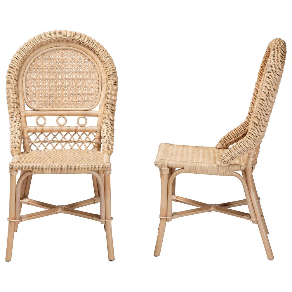 Baxton Studio Jelita Side Chair in Natural Brown (Set of 2), , large