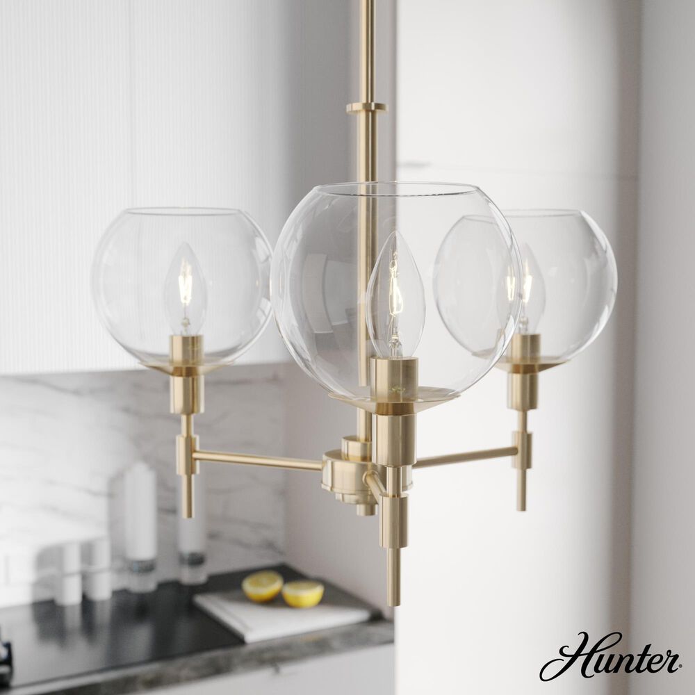 Hunter Xidane 3-Light Chandelier in Alturas Gold, , large