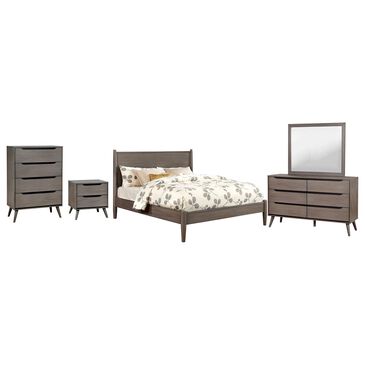 Furniture of America Lennart 5-Piece Eastern King Set in Gray, , large
