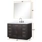 Lexora Home Abbey 48" Single Bathroom Vanity in Grey Oak with 2 cm White Quartz Top and Rectangular Sink, , large
