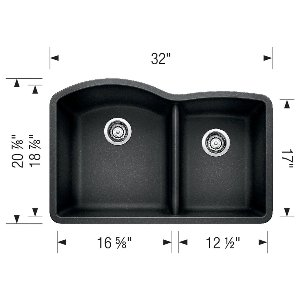Blanco Diamond 1-3/4 Low Divide Double Bowl Kitchen Sink in Soft White, , large