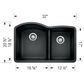 Blanco Diamond 1-3/4 Low Divide Double Bowl Kitchen Sink in Soft White, , large
