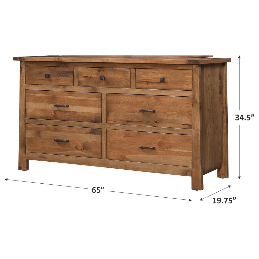 Briarwood LLC Jack and Jill 7 Drawer Dresser in Rustic Hickory Cappuccino, , large
