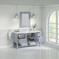 James Martin Vanities Breckenridge 60" Single Bathroom Vanity in Serenity Blue with 3 cm White Zeus Quartz Top and Rectangular Sink, , large