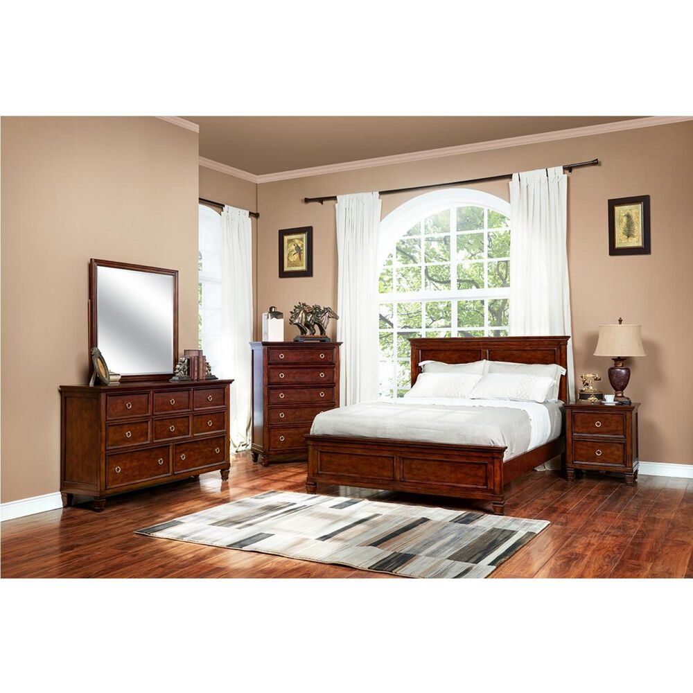 New Heritage Design Tamarack 4 Piece Queen Bedroom Set in Cherry, , large