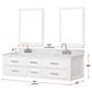 Lexora Home Castor 72" Double Bathroom Vanity in Blue with 2 cm White Quartz Top and Rectangular Sinks, , large