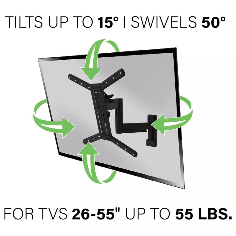 Sanus Full-Motion Wall Mount for 26" - 65" TVs in Black, , large