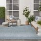 Nourison Positano POS03 Navy and Ivory 7" x 10" Indoor/Outdoor Area Rug, , large