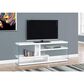Monarch Specialties 60" TV Stand with Tempered Glass in Glossy White, , large