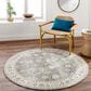 Surya Dresden Deep Teal, Taupe, Dusty Sage, Off-White, Light Gray, Mustard and Olive 7"10" Round Area Rug, , large
