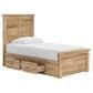Ashley Makidern 2-Piece Twin Storage Bedroom Set with Four Drawers in Natural Brown, , large