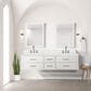 Lexora Home Castor 72" Double Bathroom Vanity in White with 2 cm White Quartz Top and Rectangular Sinks, , large