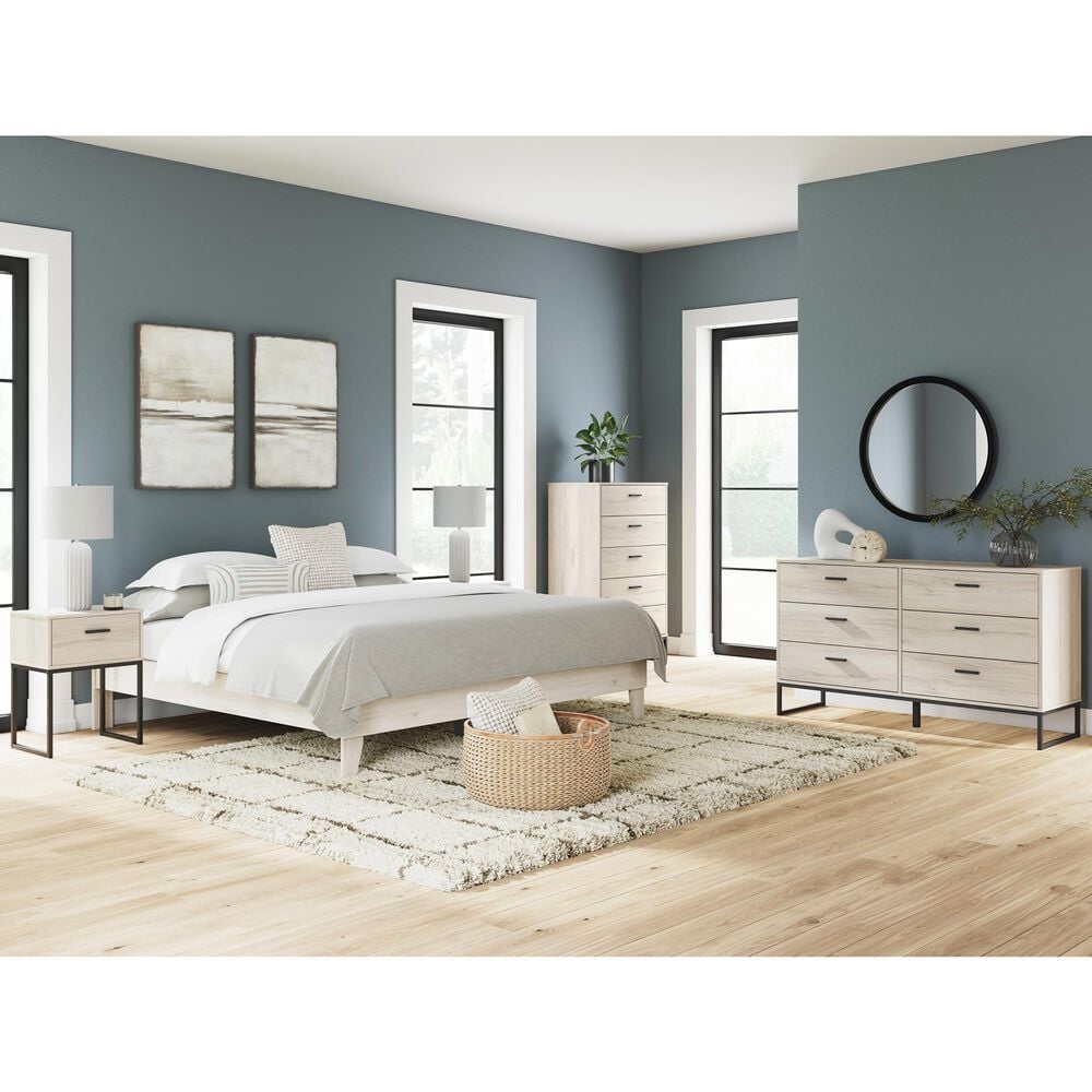 Ashley Socalle King Platform Bed in Light Natural, , large