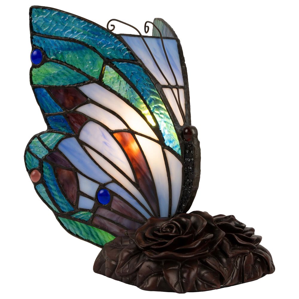 Timberlake 9" Tiffany Style Butterfly Lamp in Multicolor, , large