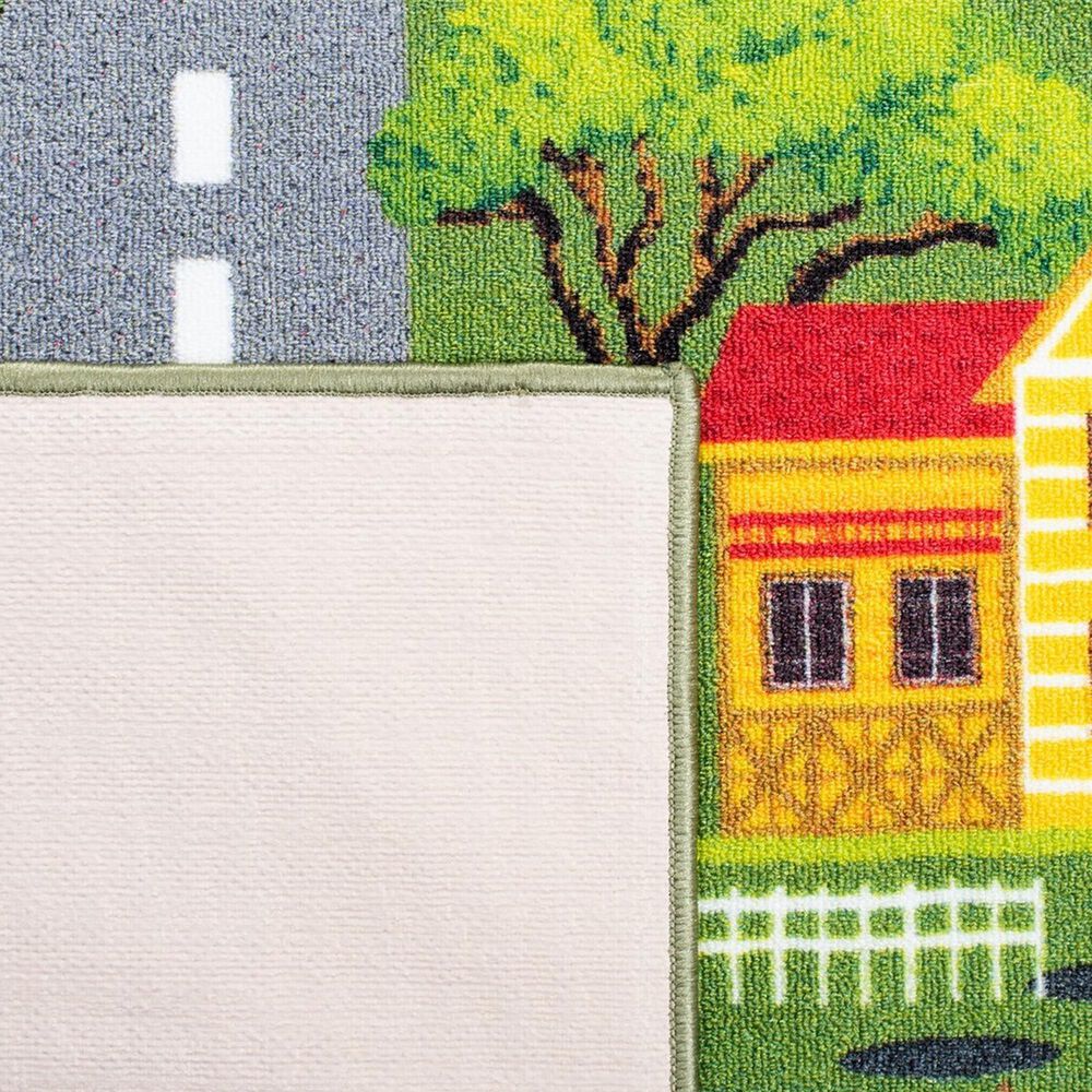 Safavieh Kids Playhouse 4'4" x 6' Dark Green and Light Grey Rug, , large