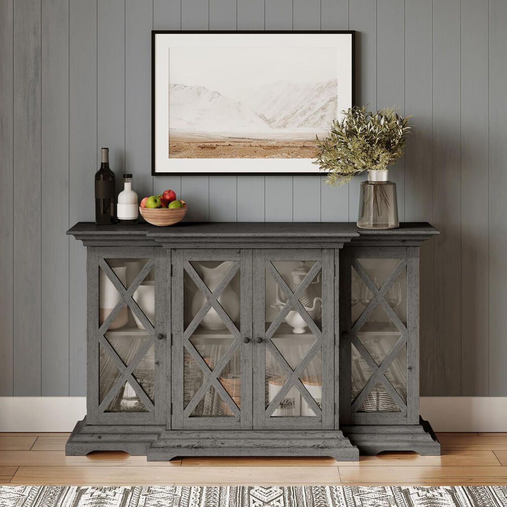 Waltham Carrington Breakfront Cabinet in Grey, , large
