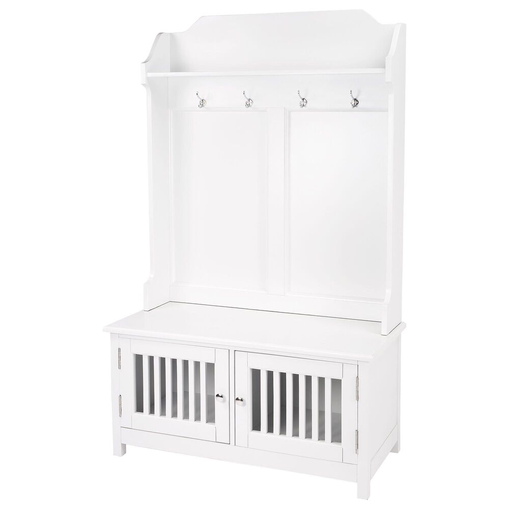 Butler Borya Storage Hall Tree in White, , large